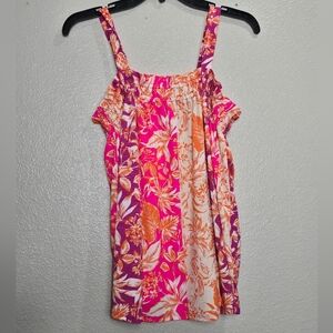 Cato Tropical Floral Top S M L Beach Vacation Cruise Colorful
